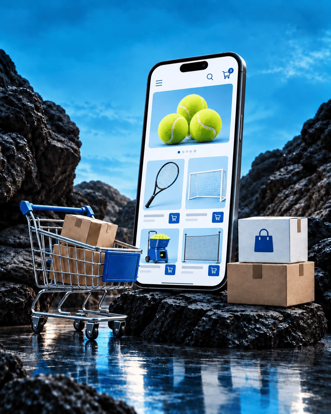 Onlineshop auf einem mobilen Gerät